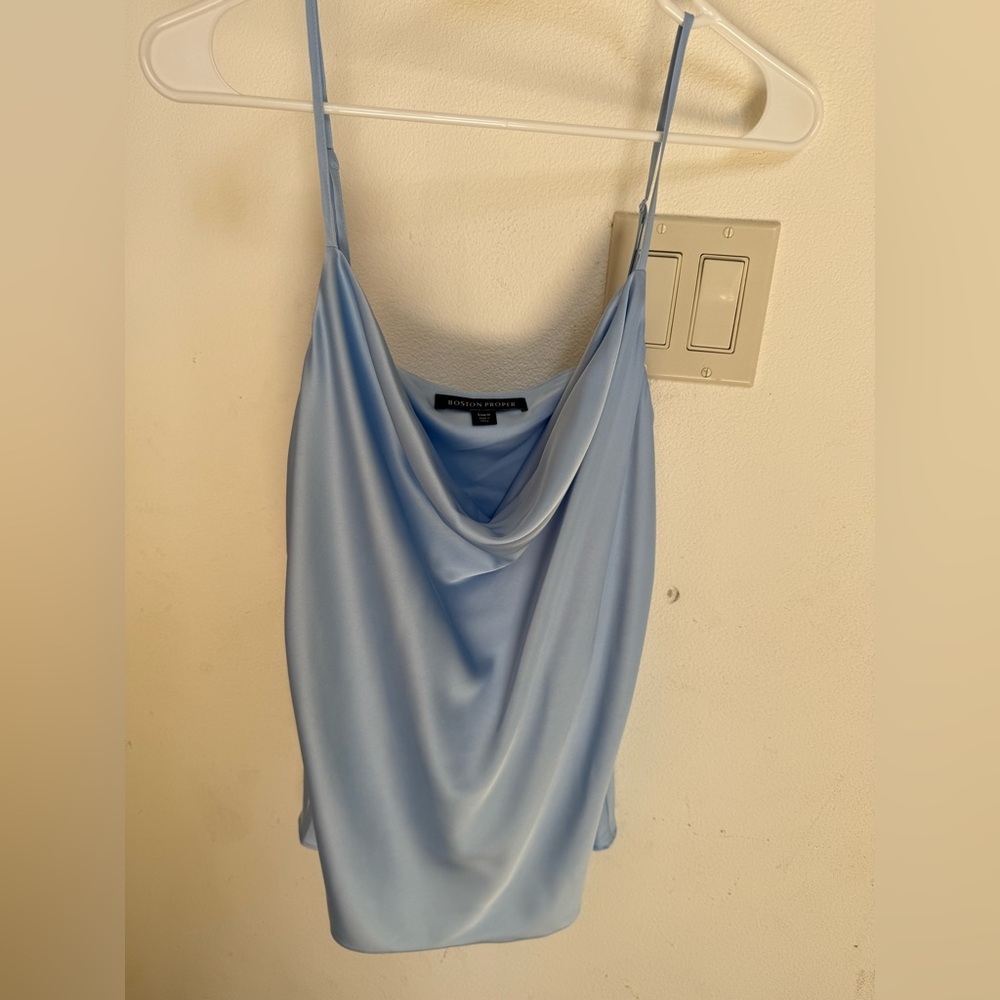 Boston Proper Light Blue Cowl Neck Camisole